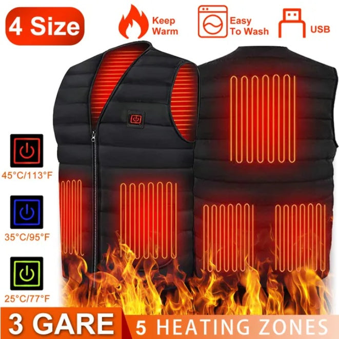 Heated Jacket Vest With 3-speed Temperature Control And Adjustable USB